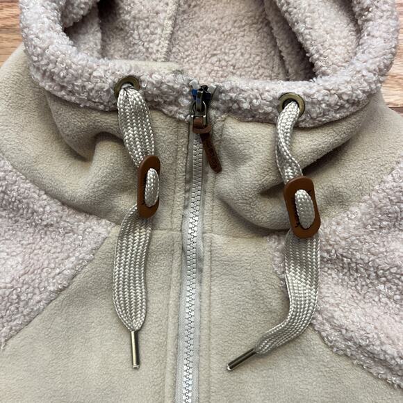 Koolaburra by UGG Jacket Women's Sz Small Beige Hooded Sherpa Pockets Full Zip - Picture 9 of 10
